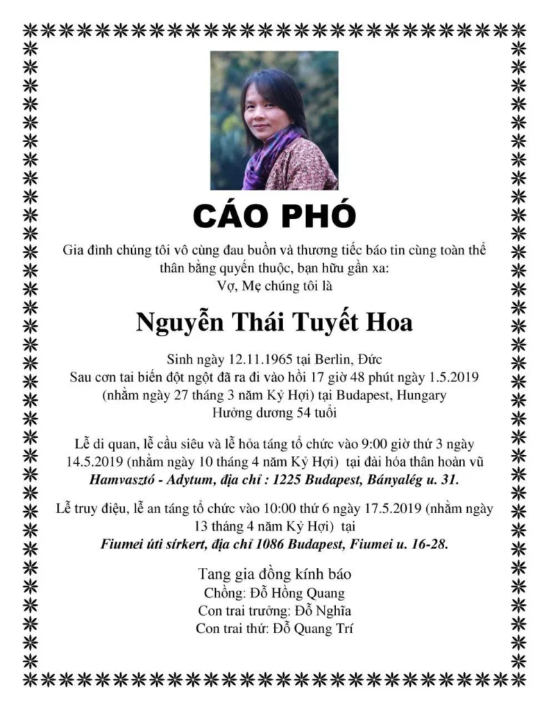 Chị Nguyễn Thái Tuyết Hoa, một thành viên tích cực, sôi nổi được nhiều người thương mến trong cộng đồng, một trụ cột của nhóm…