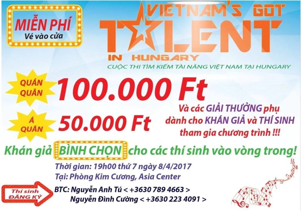 Với “Vietnam’s Got Talent in Hungary – Tài năng Việt tại Hungary”, lần đầu tiên có một cuộc thi quy tụ được các thí sinh 3 thế…