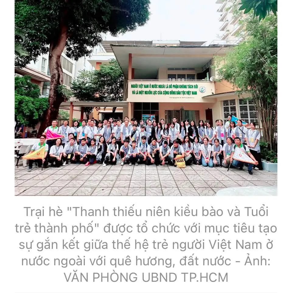 Thông báo về Trại hè Thanh thiếu niên kiều bào và tuổi trẻ Thành phố Hồ Chí Minh 2026.