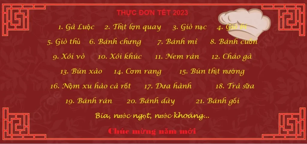 Tiếng Việt mình hay nói Ăn Tết, cho nên khi đi vui Tết cộng đồng thì tất phải có ĂN.