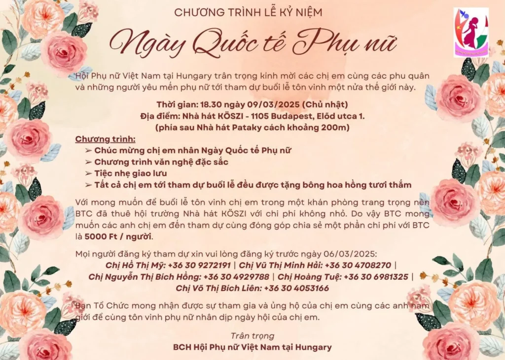 CHƯƠNG TRÌNH LỄ KỶ NIỆM NGÀY QUỐC TẾ PHỤ NỮ